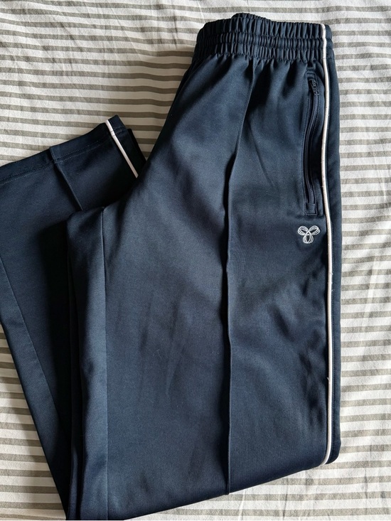 TNA Pants - TNA Navy Track Pants with White Side Piping